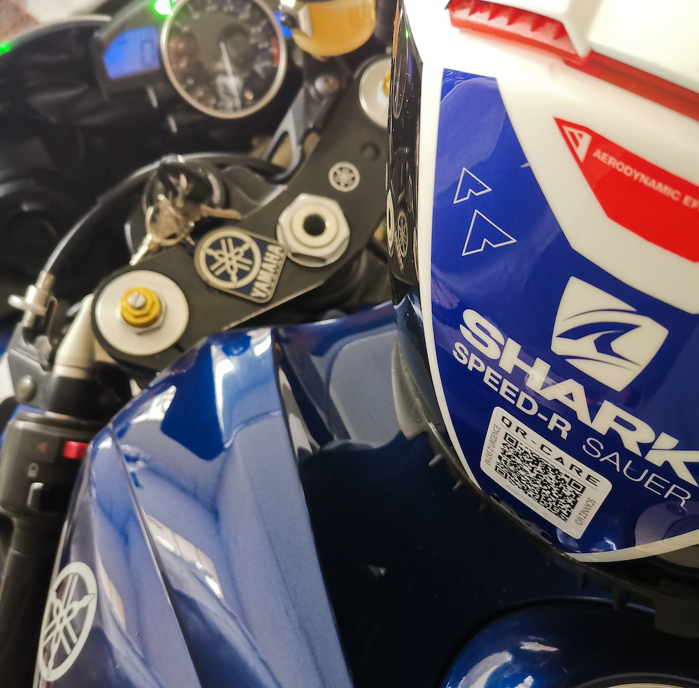 Emplacement sur un casque