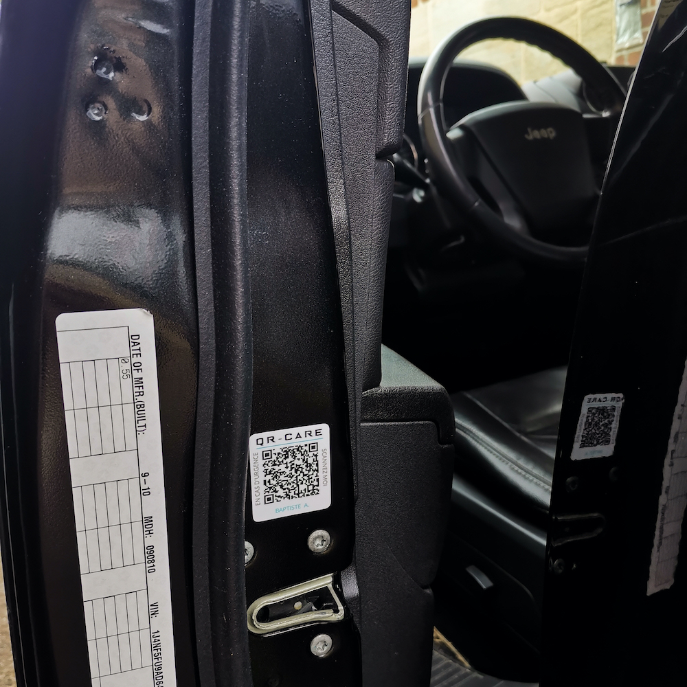 Emplacement sur une voiture
